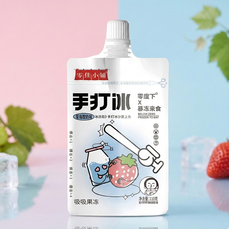 Squeeze Pouch Fruit Jelly for Freezing